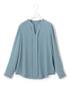 ICB 【洗える・UVケア】BackSatinAmunzen キーネックブラウス