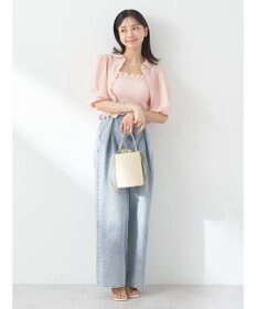 earth music&ecology ＳＥＴ２点シアークロップドシャツ×シャーリングタンク