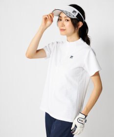 FILA GOLF／marie claire 【FILA GOLF】 チェッカーフラッグ柄エンボス半袖シャツ