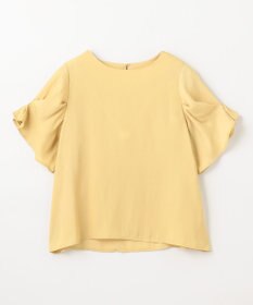 ANY マットサテン袖タックブラウス