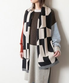 TRICOTE GEOMETRIC HERRINGBONE REBERSIBLE SCARF / キカヘリンボーンリバーマフラー