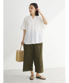 Green Parks 綿麻混フレンチスリーブスキッパーシャツ