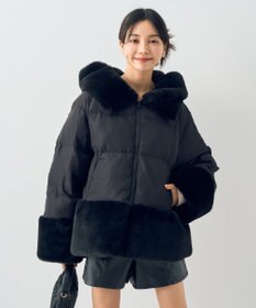 earth music&ecology フードファー中綿ショートコート