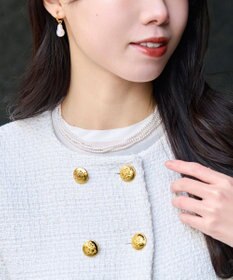 Phoebe <オンワード限定セット>3連ビーズパールネックレス×バランスバロックパールフープイヤリング