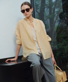 BEIGE， PAULINE / リネンヴィスコースレースブラウス