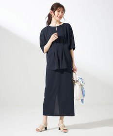 ANY SIS S 【前後着用・UVケア・洗える】2WAYジョーゼットジャージードルマン カットソー