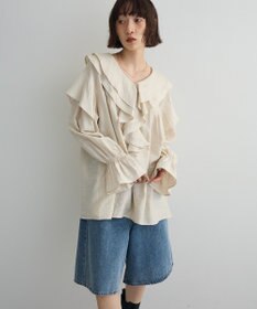 Green Parks ビッグカラーフリルブラウス