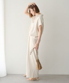 YECCA VECCA 【接触冷感】COOLスリットワイドパンツ