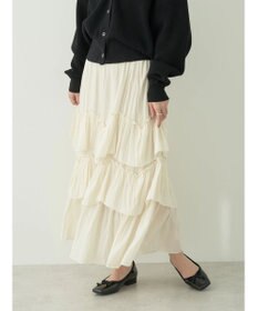 earth music&ecology ランダムティアードボリュームスカート