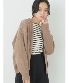 earth music&ecology ベロアモールケーブルカーディガン