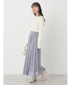 earth music&ecology 起毛レースフレアスカート