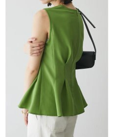 Green Parks AnriettMusee ノースリーブタックペプラムブラウス