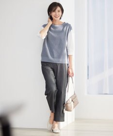 J.PRESS LADIES L 【洗える】 リネンコットン ニットベスト