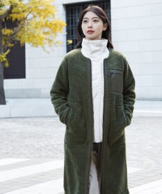 SHARE PARK LADIES 【LADIES】ボアフリースロングカーディガン