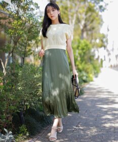 貴島明日香さんコラボ・3点セット】メッシュ ニット×キャミ ワンピース 