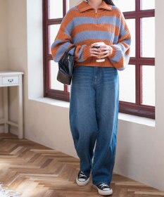 WEGO ハーフジップショートニットプルオーバー