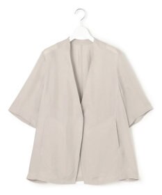 23区 L 【接触冷感性/洗える】フィブリルツイル ハーフスリーブ ジャケット