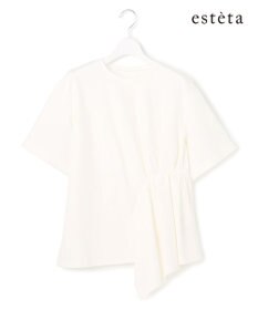 23区 【エステータ】コットンコンプレッシャージャージー タックデザイン カットソー