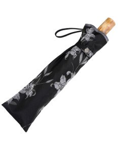 槇田商店 絵おり 百合(ゆり) 折りたたみ傘 ブラック
