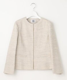J.PRESS LADIES ライトツイードストレッチ ノーカラー ジャケット