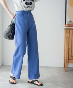 WEGO カラーウエストフィットワイドストレートパンツ