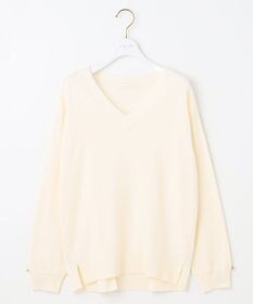ANY SIS 【ウールブレンドシリーズ】フロント切替Vネック ニット