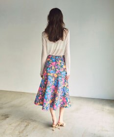 GRACE CONTINENTAL フラワージャガードフレアスカート