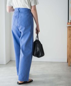 WEGO カラーウエストフィットワイドストレートパンツ