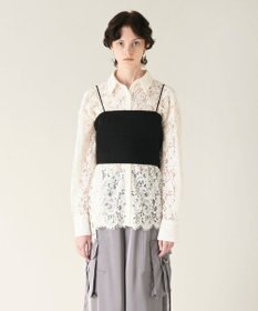 GRACE CONTINENTAL ニットライクレースビスチェ