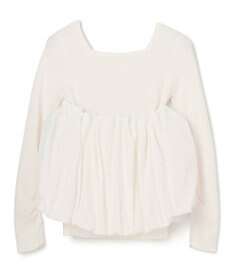 GRACE CONTINENTAL タフタケープ付ニットトップ