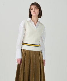 GRACE CONTINENTAL シャギーバイカラーニットノースリーブ