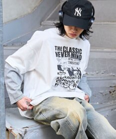 WEGO フェイクレイヤードグラフィックT（LS）