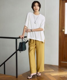 ICB 【人気のため新色追加・接触冷感・洗える】 ワッシャーツイル ワイドストレートパンツ