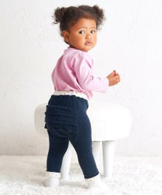 MIKI HOUSE HOT BISCUITS 【70-100cm】 おしりフリル 9分丈ベビースパッツ