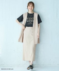 ANY L 【ウエストゴム】カットジョーゼットタイトスカート