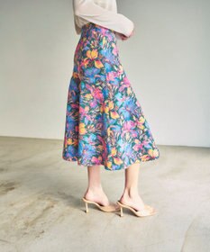 GRACE CONTINENTAL フラワージャガードフレアスカート