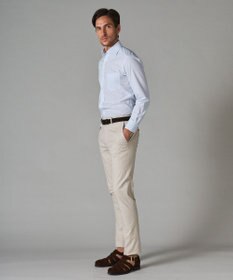 GOTAIRIKU 春夏向け【形態安定】SUMMERPREMIUMPLEATS_スモールワイドカラー 長袖ドレスシャツ（ストライプ/チェック）