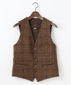 JOSEPH ABBOUD 【ツィード/UKファブリック】ツイード  ウィンドーペン ベスト