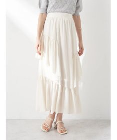 earth music&ecology シアー楊柳アシメティアードスカート