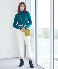 Tiaclasse 【洗える】タートルボタンニットトップス