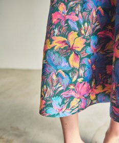 GRACE CONTINENTAL フラワージャガードフレアスカート