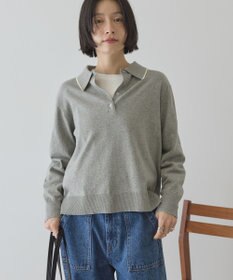 AMERICAN HOLIC 配色ラインニットポロ