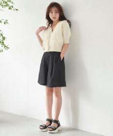 Feroux 【美人百花7月号掲載】チュールコンビパフスリーブ ニット