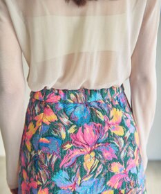 GRACE CONTINENTAL フラワージャガードフレアスカート