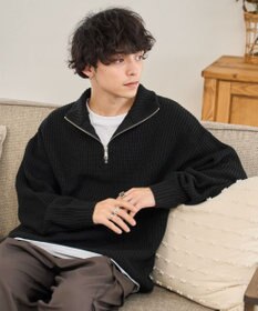 WEGO ルーズフィットハーフZIPプルオーバー