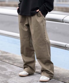 WEGO 【ユニセックス着用ITEM/XSSMLサイズ展開/ウエストゴム】ユルフィットコットンイージーパンツ