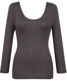 Wing あったかインナー 綿混素材 裏起毛(肌側) よく伸びる素材 ストレッチ性 【ラクのびサーモ】 保温性 8分袖 長袖 秋 冬 EL6812 ウイング／ワコール