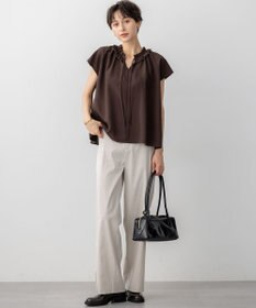 23区 【WEB&一部店舗限定】ライトタンブラー ギャザー フリル ブラウス