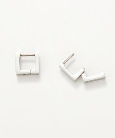 Phoebe 【金属アレルギー対応】ストレートスクエアフープピアス　シルバー/サージカルステンレス