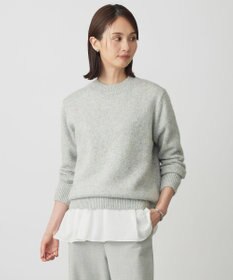 J.PRESS LADIES MIX COLOR クルーネック ニット サックスミックス系